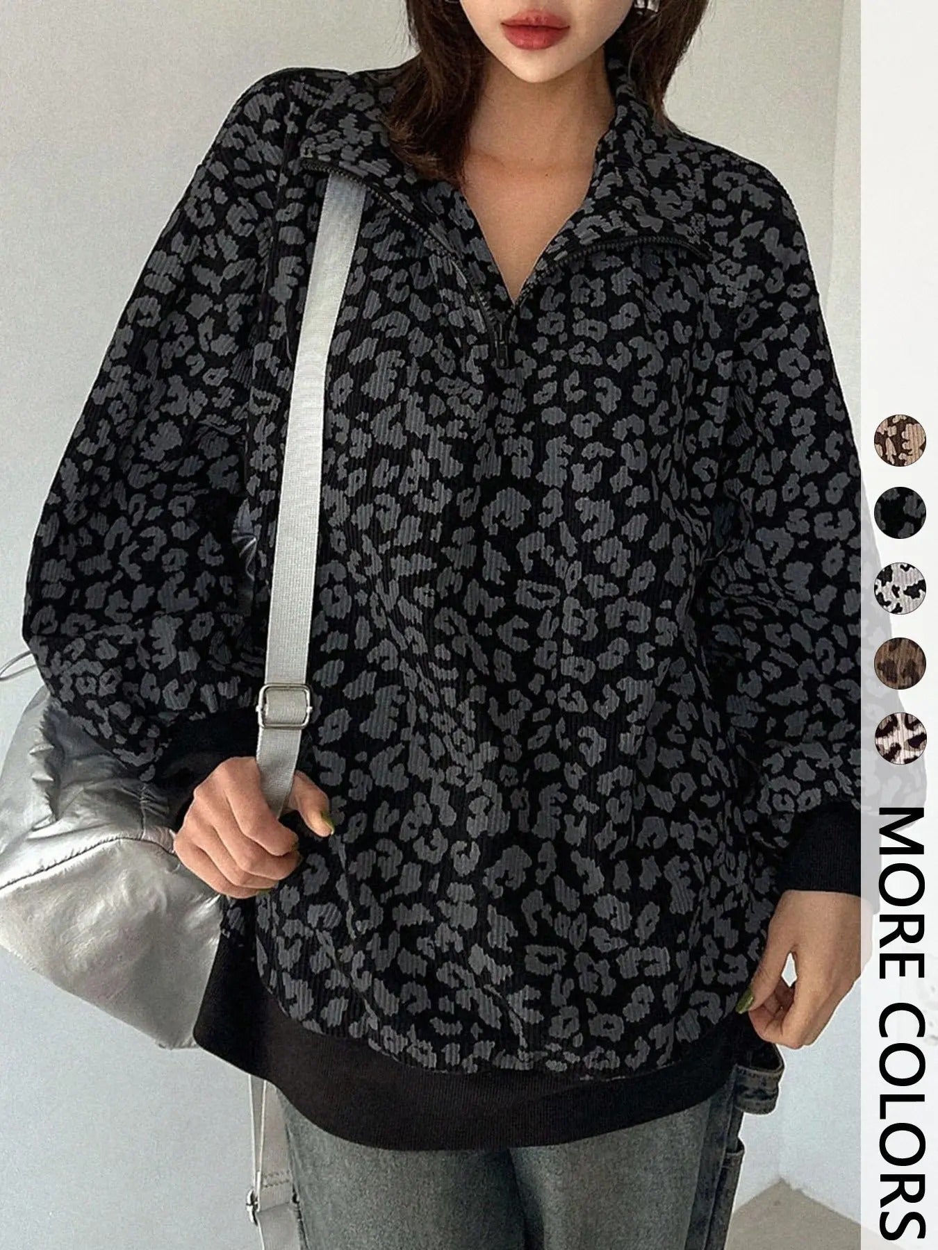 Londolina Leopard Half-Zip Pullover