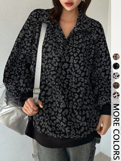 Londolina Leopard Half-Zip Pullover