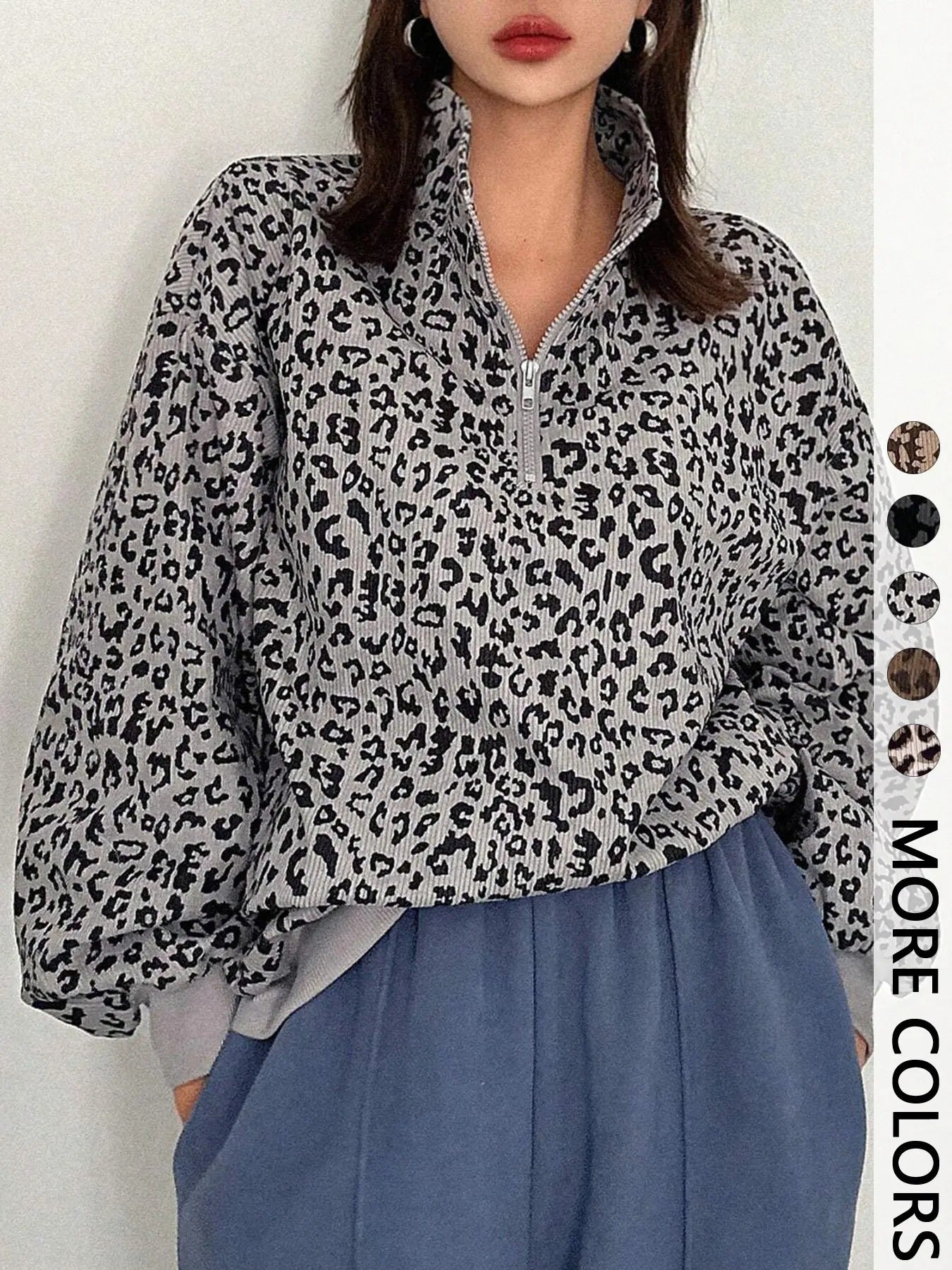Londolina Leopard Half-Zip Pullover