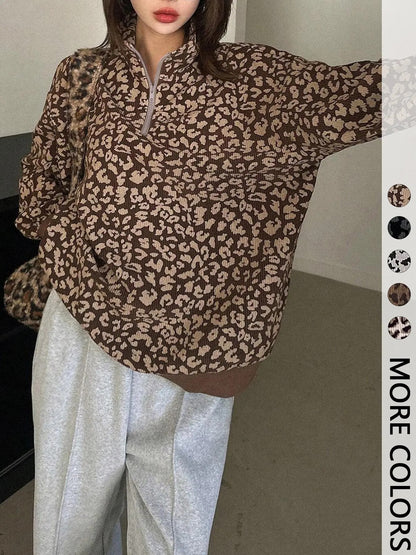 Londolina Leopard Half-Zip Pullover