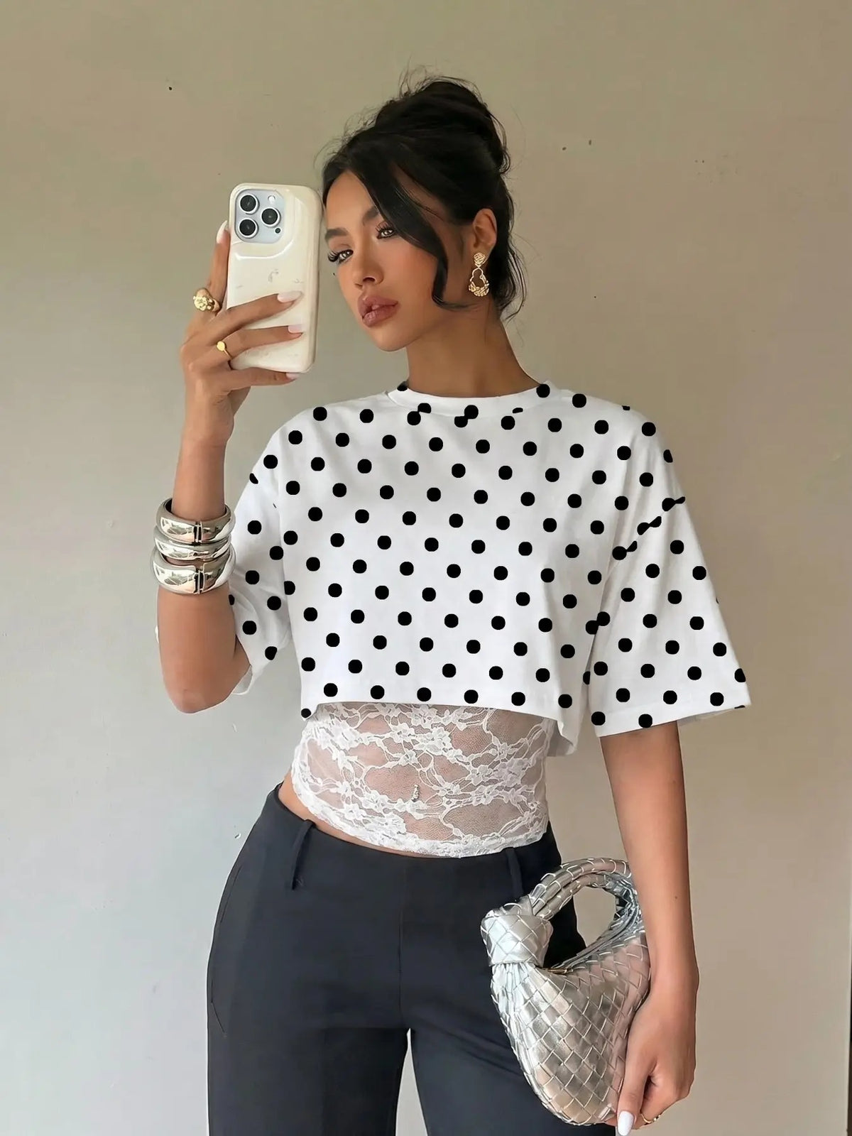 Lace-spliced cropped layered tee — lace-tee-08