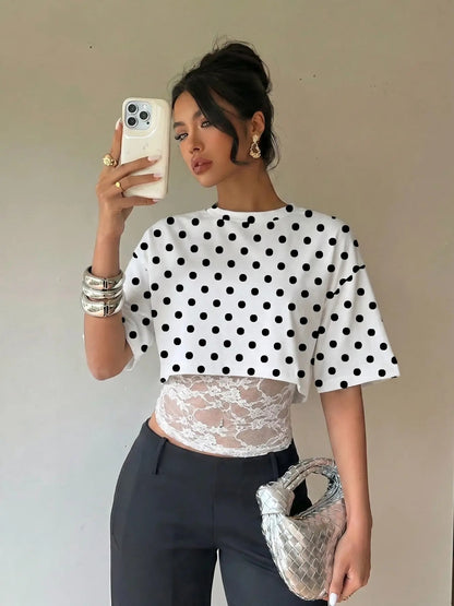 Lace-spliced cropped layered tee — lace-tee-08
